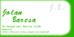 jolan barcsa business card